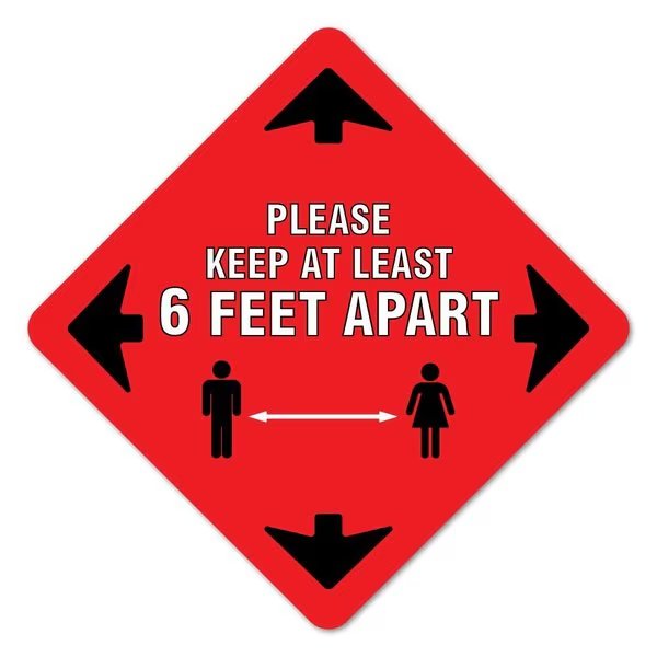 UL Rated Anti-Skid Vinyl Floor Decal, 7in x 7in, 7
